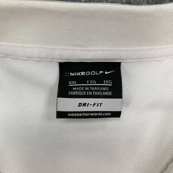 Nike Golf Shirt Mens 2XL XXL White Flat Knit Tech Basic Performance Polo - Picture 5 of 13